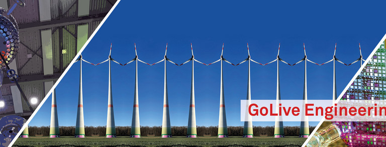 Collage HGÜ-Halle, Windräder, Wafer Collage HGÜ-Halle, Windräder, Wafer