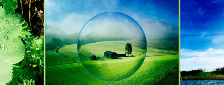 Collage Windmill, Nature, Leaves Collage Windmill, Nature, Leaves