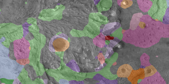 Ausschnitt Mars-Oberfläche, Teil des Jezero Kraters Ausschnitt Mars-Oberfläche, Teil des Jezero Kraters